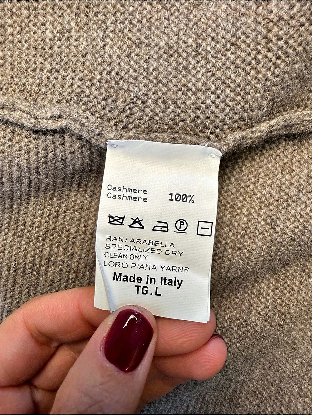 Rani Arabella Cashmere Cardigan in Brown Size Large With Leather Bit Closure - Picture 8 of 11